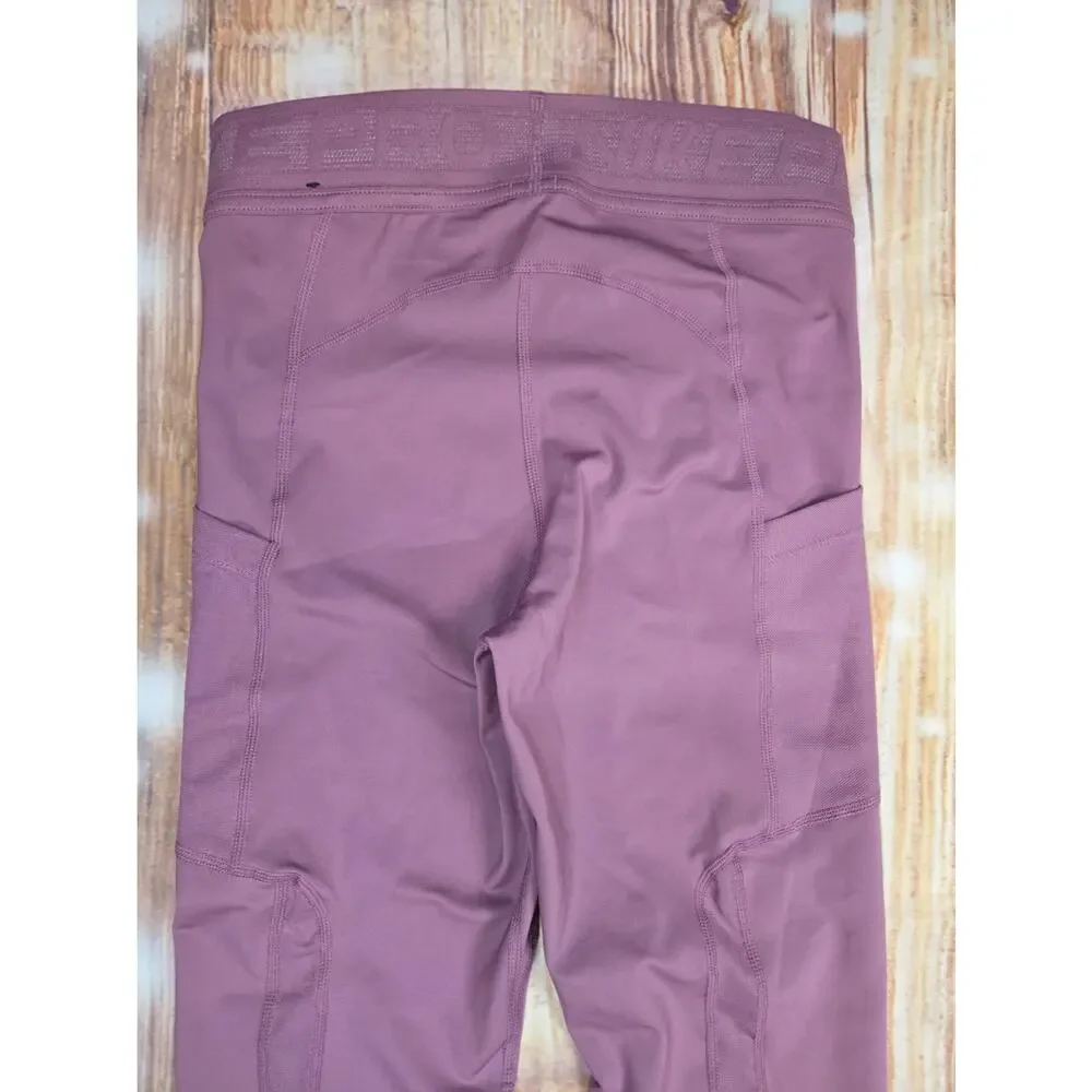 Nike Pro 7/8 training leggings w/ Side Drop In Pockets Mauve Size Small